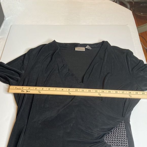 Chico’s Dress Travelers Faux Wrap Black Long Sleeves Slinky Dress - Picture 10 of 12